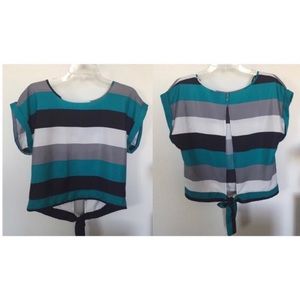 Striped cut out top